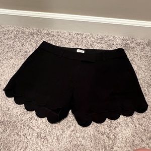 JCrew Scalloped Black Shorts